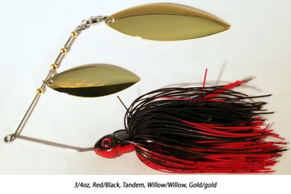 3/4oz, Black Red, Tandem, Willow/Willow, Gold/gold