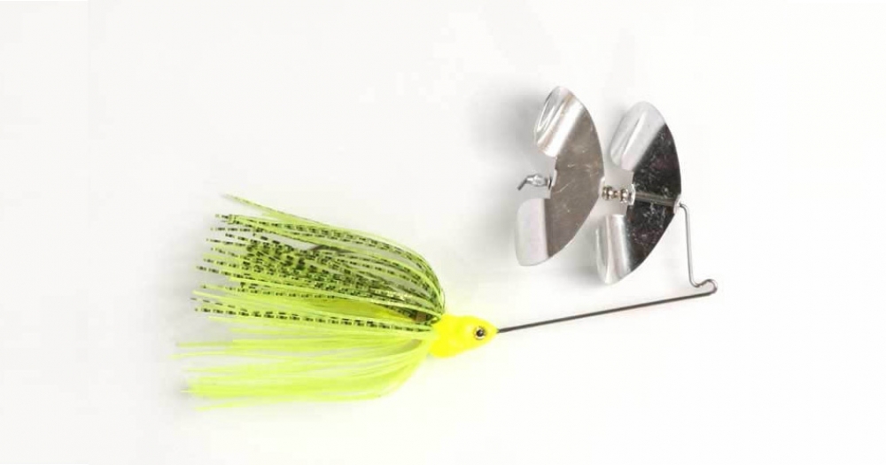 1/2oz, Chartreuse, Tandem, Counter Rotating Blades - Buzz Bait